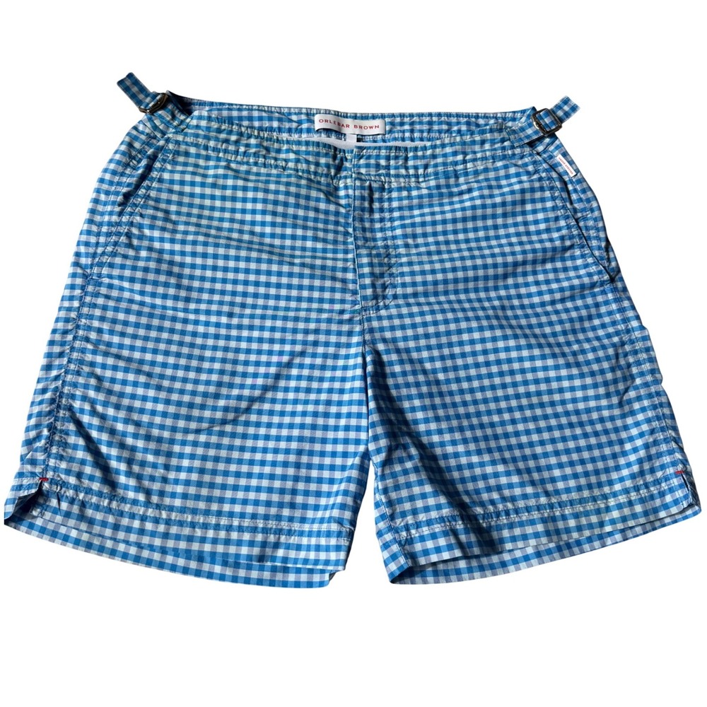 Orlebar Brown Swim Shorts Blue Gingham Check Mens 30